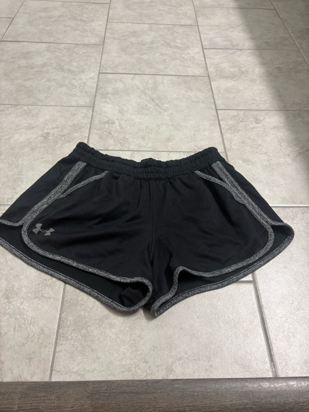 Under Armour Black Women's Athletic Running Shorts with Gray Trim